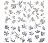 SamHeng 49 Pièces Autocollants de Fenêtre à Prisme Arc-en-Ciel, Fleurs Feuilles Oiseau d'alerte Anti-Collision Décalcomanies en Verre Statique Suncatcher Stickers pour Porte Cuisine Chambre Décor