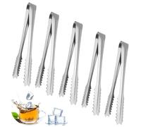 SamHeng 5 Pièces Pinces à Glace en Acier Inoxydable, 6 Pouces Mini Pinces à Apéritifs Petit Pinces à Sucre Pince Bonbon Multifonction Pinces de Cuisine pour Gâteau Dessert Buffet Nourriture