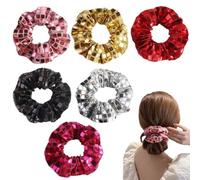 SamHeng 6 Pièces Chouchous Cheveux à Paillette Brillant Élastiques à Cheveux Grand Disco Élastique à Queue de Cheval pour Femme Fille Fête à Thème Spectacle Carnaval Hair Ties Accessoires