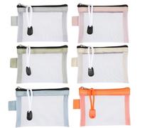 SamHeng 6 Pièces Mini Porte-Monnaie Petit Sacs en Maille à Fermeture éclair Porte-clés Écouteur Porte Cartes de Crédit Trousses de Toilette de Voyage Sacs de Cosmétique pour Rouge à Lèvres -B