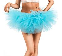 SamHeng Bleu Jupes de Tutu pour Femmes, 5 Couches de Ballet Adultes en Couches pour fête du Soir, Jupe Moelleuse Tulle élastique Classique pour la Danse, Mariage, événement, Habillage d'halloween