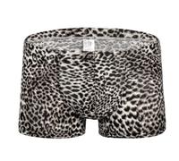 SamHeng Boxer pour Homme, Taille Basse, Sexy, imprimé léopard, sous-vêtement Respirant, Cadeau pour Petit ami, sous-vêtements Respirants Extensibles au Quotidien, Boxer Extensible pour Homme