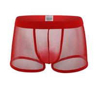 SamHeng Boxer Sexy en Maille pour Homme, sous-vêtement Respirant et Transparent, caleçon Taille Basse en résille, Cadeau pour Petit ami, sous-vêtement Extensible Quotidien, Boxer pour Homme