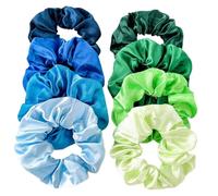 SamHeng Chouchou Cheveux en Satin pour Femmes, 8 Pièces Coloré Élastiques à Cheveux Grand Doux Élastiques pour Queue de Cheval Ties Cordes Chouchou Scrunchie Accessoires pour Cheveux (A)