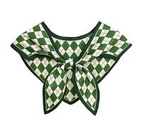 SamHeng Décoratif Châle Faux Col pour Femme, Mode Noué Écharpe Triangulaire Cape d'épaule, Amovible Chemise Faux Col Châle (Style A)