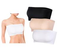 SamHeng Femmes Soutien-Gorge Tube sans Couture Bandeau Soutien-Gorge sans Bretelles Non Rembourré Bralette 3 Pack