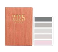 SamHeng Mini 2025 Agenda de Poche, Couverture Texturée en PU Petit A7 Planner Semainier Weekly Agenda Journalier organisateur Calendrier Carnet avec Morandi Onglets D'Index (Rose)