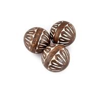 Samhita Lot de 3 Boules décoratives en Bois de manguier Blanc pour Salon, Salle à Manger, Centre de Table, décoration d'intérieur (7,62 cm x 7,62 cm x 7,62 cm)