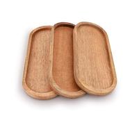Samhita Lot de 3 Plateaux ovales en Bois de manguier Parfaits pour Support de Nourriture Barbecue Servir du Fromage des sushis des collations de Vacances et Plus Encore. (3048 cm x 127 cm x 190 cm)