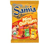 SAMIA - Bonbons Gélifiés Oursons, Gourmands Halal, 200G - Lot De 4