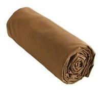 SAMIA - Drap Housse 140x200cm Coton Coloris Camel - Altobuy Marron G