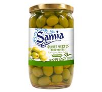 SAMIA - Olives Vertes Dénoyautées - Origine Maroc - le bocal de 300 g net égoutté - 695g - Le Lot De 4