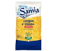 SAMIA - Pâtes Langue d'Oiseau Moyennes, Texture Fine et Fondante pour Vos Recettes (Sachet 500g) - Lot de 4 - vendu par Lot