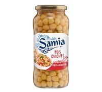 SAMIA Pois Chiches Prêts à Déguster, Bocal Verre 400g Net Égoutté, Légumes Secs Authentiques du Terroir Oriental - Lot de 4