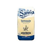 SAMIA - Semoule Fine - Qualité Supérieure · 100% Blé Dur · Pâte Plus Souple et Plus Travaillable · Base Incontournable de la Pâtisserie Orientale - le paquet de 1Kg - Le Lot De 4
