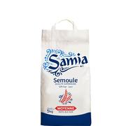 SAMIA - Semoule Moyenne Idéale pour Couscous et Plats Savoureux, Texture Fine et Légère (Sac 5 kg) - Vendu par unité