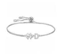 SAMINO Bracelets réglables avec lettre initiale pour femmes et filles, pendentif trèfle à quatre feuilles, cadeau porte-bonheur pour mère, épouse, fille, sœur, pour la Saint-Valentin, un anniversaire