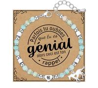 SAMINO Cadeau D'anniversaire pour Femmes Filles Bracelets Pierre Aturelle Avec Cheval Pendentif Bracelet Cadeau D'anniversaire pour Fille Nièce Sœur Amie Adolescente Filles (16 ans)