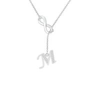 SAMINO Colliers en argent avec 26 initiales pour femmes et filles - Collier infini personnalisé pour épouse, petite amie, sœur, amie pour la Saint-Valentin, un anniversaire, Noël, la fête des mères