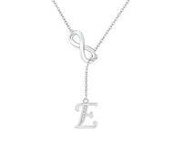 SAMINO Colliers en argent avec 26 initiales pour femmes et filles - Collier infini personnalisé pour épouse, petite amie, sœur, amie pour la Saint-Valentin, un anniversaire, Noël, la fête des mères