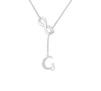 SAMINO Colliers en argent avec 26 initiales pour femmes et filles - Collier infini personnalisé pour épouse, petite amie, sœur, amie pour la Saint-Valentin, un anniversaire, Noël, la fête des mères