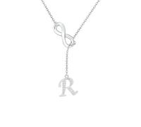 SAMINO Colliers en argent avec 26 initiales pour femmes et filles - Collier infini personnalisé pour épouse, petite amie, sœur, amie pour la Saint-Valentin, un anniversaire, Noël, la fête des mères