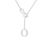 SAMINO Colliers en argent avec 26 initiales pour femmes et filles - Collier infini personnalisé pour épouse, petite amie, sœur, amie pour la Saint-Valentin, un anniversaire, Noël, la fête des mères