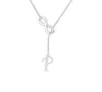 SAMINO Colliers en argent avec 26 initiales pour femmes et filles - Collier infini personnalisé pour épouse, petite amie, sœur, amie pour la Saint-Valentin, un anniversaire, Noël, la fête des mères
