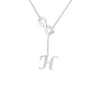 SAMINO Colliers en argent avec 26 initiales pour femmes et filles - Collier infini personnalisé pour épouse, petite amie, sœur, amie pour la Saint-Valentin, un anniversaire, Noël, la fête des mères