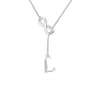SAMINO Colliers en argent avec 26 initiales pour femmes et filles - Collier infini personnalisé pour épouse, petite amie, sœur, amie pour la Saint-Valentin, un anniversaire, Noël, la fête des mères
