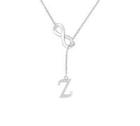 SAMINO Colliers en argent avec 26 initiales pour femmes et filles - Collier infini personnalisé pour épouse, petite amie, sœur, amie pour la Saint-Valentin, un anniversaire, Noël, la fête des mères