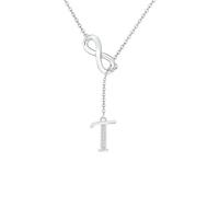 SAMINO Colliers en argent avec 26 initiales pour femmes et filles - Collier infini personnalisé pour épouse, petite amie, sœur, amie pour la Saint-Valentin, un anniversaire, Noël, la fête des mères