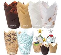 SAMISO 300 Pièces Caissettes Cupcake, Moules à Gâteaux en Papier pour Mariage, Dessert, Fête - Gobelets pour Gâteaux