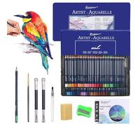 SAMISO Crayons de Couleur,72 Crayons Aquarellables,Professionnel Crayon avec Boîte en Métal,Crayons de Couleurs Adultes pour Mélange,idéal de coloriage pour les artistes,Adulte,enfants