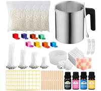 SAMISO Kit de Fabrication de Bougies,DIY Kit Bougies pour Débutants,1 Pot de Fusion de Cire de Bougie,Supports de Mèche,Bâtonnets D'agitation,Ensemble de Fabrication de Bougies