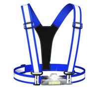 Samlior Lampe Running Pectorale avec Feu Arrière | 90° Adjustable Beam Angle, Reflechissant Running pour Course/Marche/Vélo-Vert
