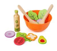 Small Foot Design Set à salade en bois 11476 - Accessoires pour enfants bol et couverts à salade