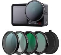 Samllrig Kit De Filtres Pour Dji Osmo Action 5 Pro/4, Ensemble De Filtres D'Objectif 5 En 1 Avec Filtre Black Mist 1/4, Filtre Nd16/Cpl, Star-Cross, Simulateur De Film Et Coque En Silicone -[Z2512]