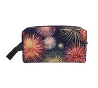 SamLng Belle trousse de toilette de voyage avec imprimé feu d'artifice - Trousse de maquillage pour homme et femme, organiseur portable pour un usage quotidien, blanc, taille unique, blanc, Taille