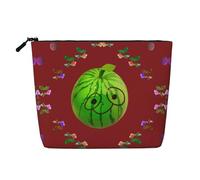 SamLng Big Eye Watermelon Organisateur de toilette polyvalent - Faux chanvre - Trousse de maquillage réutilisable avec pochette à fermeture éclair, noir, One Size