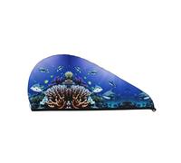 SamLng Bonnet de bain en velours corail avec requin - Idéal pour la maison, les voyages, les fêtes à la piscine, la plage, les bains et plus encore