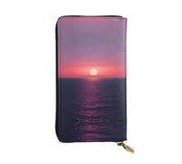 SamLng Bright Moon at Sea Portefeuille long en cuir imprimé hippie pour femme - Portefeuille tendance et léger en cuir imperméable, noir, taille unique, Noir , Taille unique