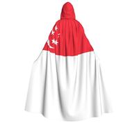 SamLng Cape à capuche drapeau de Singapour adulte - Costume universel pour jeu de rôle, cosplay, robe parfaite pour Halloween, Pâques, carnaval
