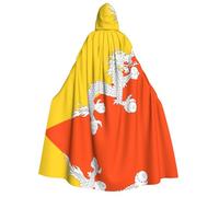 SamLng Cape à capuche drapeau du Royaume du Bhoutan pour adulte - Costume universel pour jeu de rôle - Cape pour cosplay, Halloween, Pâques, carnaval
