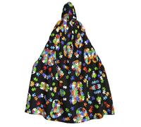 SamLng Cape à capuche pour adulte - Mobilier de sensibilisation à l'autisme - Pièce de puzzle en forme de cœur - Costume universel pour jeu de rôle, cosplay, robe parfaite pour Halloween, Pâques