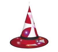 SamLng Chapeau de sorcière avec drapeau des îles Wallis et Futuna - Accessoires de costume d'Halloween pour fête, bal masqué et robe de cosplay pour femme - Casquette lumineuse LED