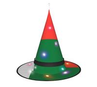 SamLng Chapeau de sorcière Drapeau de Madagascar - Accessoires de costume d'Halloween pour fête, bal masqué et robe de cosplay pour femme - Casquette lumineuse LED