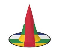 SamLng Chapeau de sorcière pour adultes - Drapeau Afrique centrale - Chapeau de fête pour bal masqué, carnaval, cosplay - Corne pointue décorative