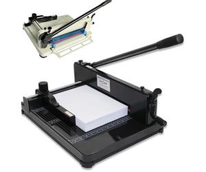 SamLng Coupe-Papier Guillotine Robuste avec Verrouillage et Serrage Automatique pour la découpe de Papier, Cuir et Non-tissés.