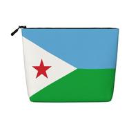 SamLng Drapeau de Djibouti Organisateur de Toilette Polyvalent : Faux Chanvre Trousse de Maquillage - Trousse de Toilette Voyage Cosmétique Accessoires de Maquillage Pochette, Noir, Taille Unique